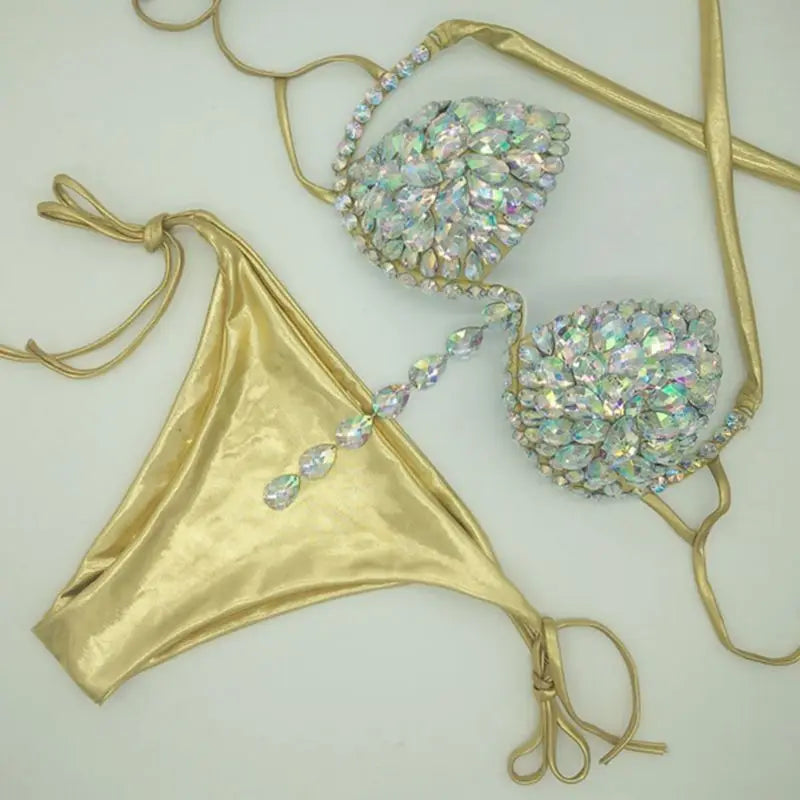 Rhinestone Diamond bikini set.